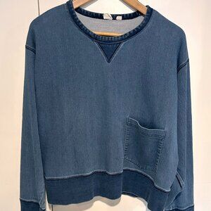 Gap Indigo Cropped Crewneck Sweatshirt